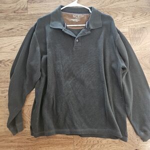 Austin Clothing Co. Heavy Green Long Sleeve Polo Winter Mens Large